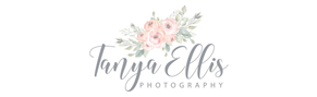 Logo of Tanya Ellis Photography in pinks and grays